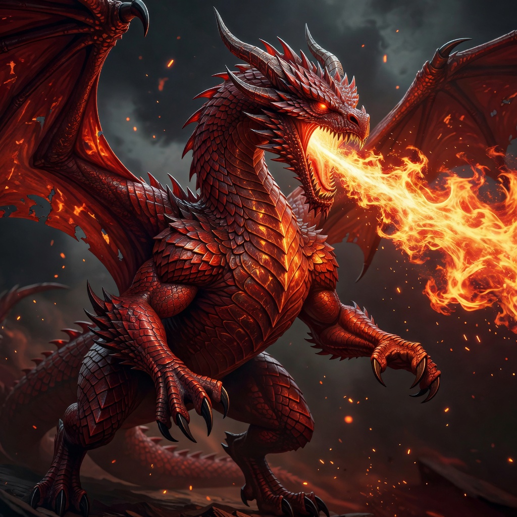Blazeclaw Stalker — Pyre fire attacker dragon with blazing claws and breath raid